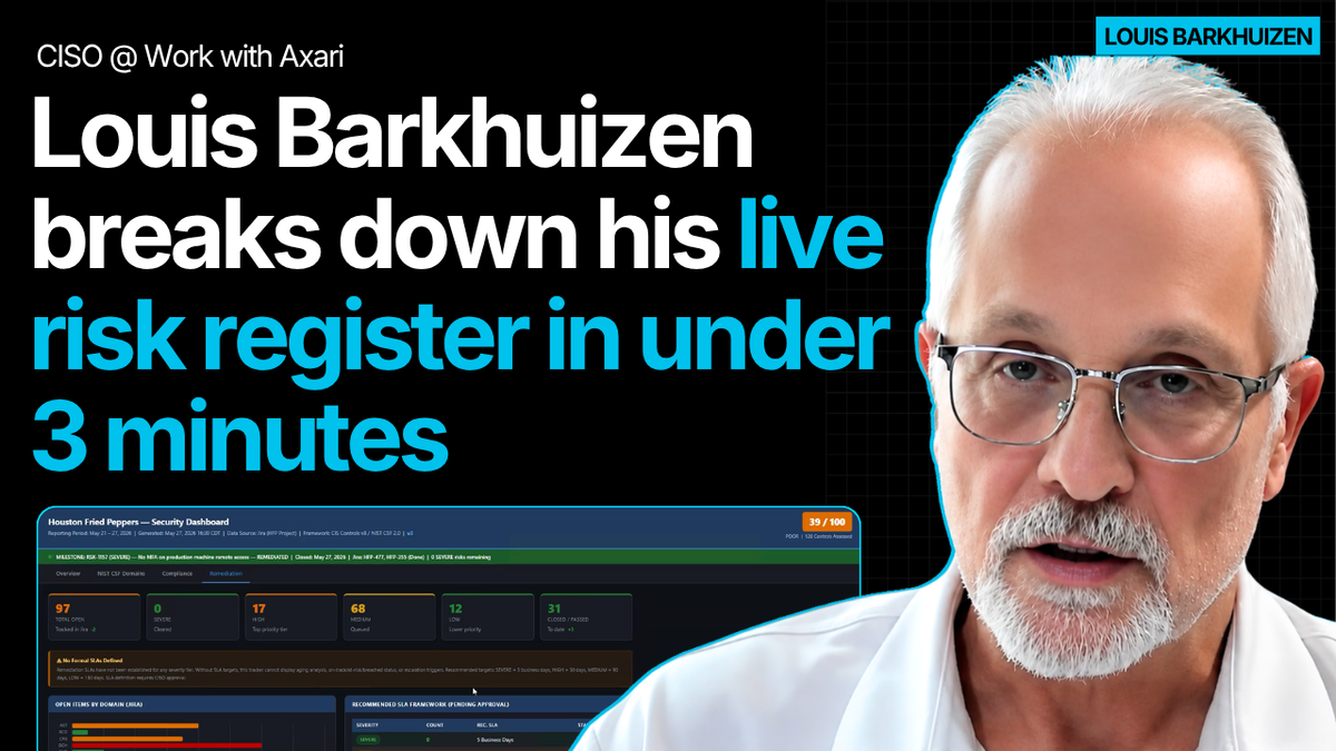 Watch Louis Barkhuizen, a CISO, Close the Gap Between Risk and Remediation with Axari