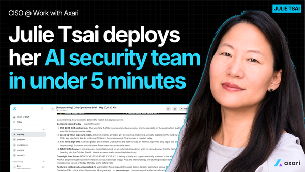 Watch how Julie Tsai, a CISO,  deploys her AI security team within 5 minutes