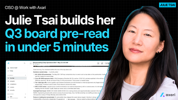 Watch Julie Tsai build her Q3 board pre-read using Axari